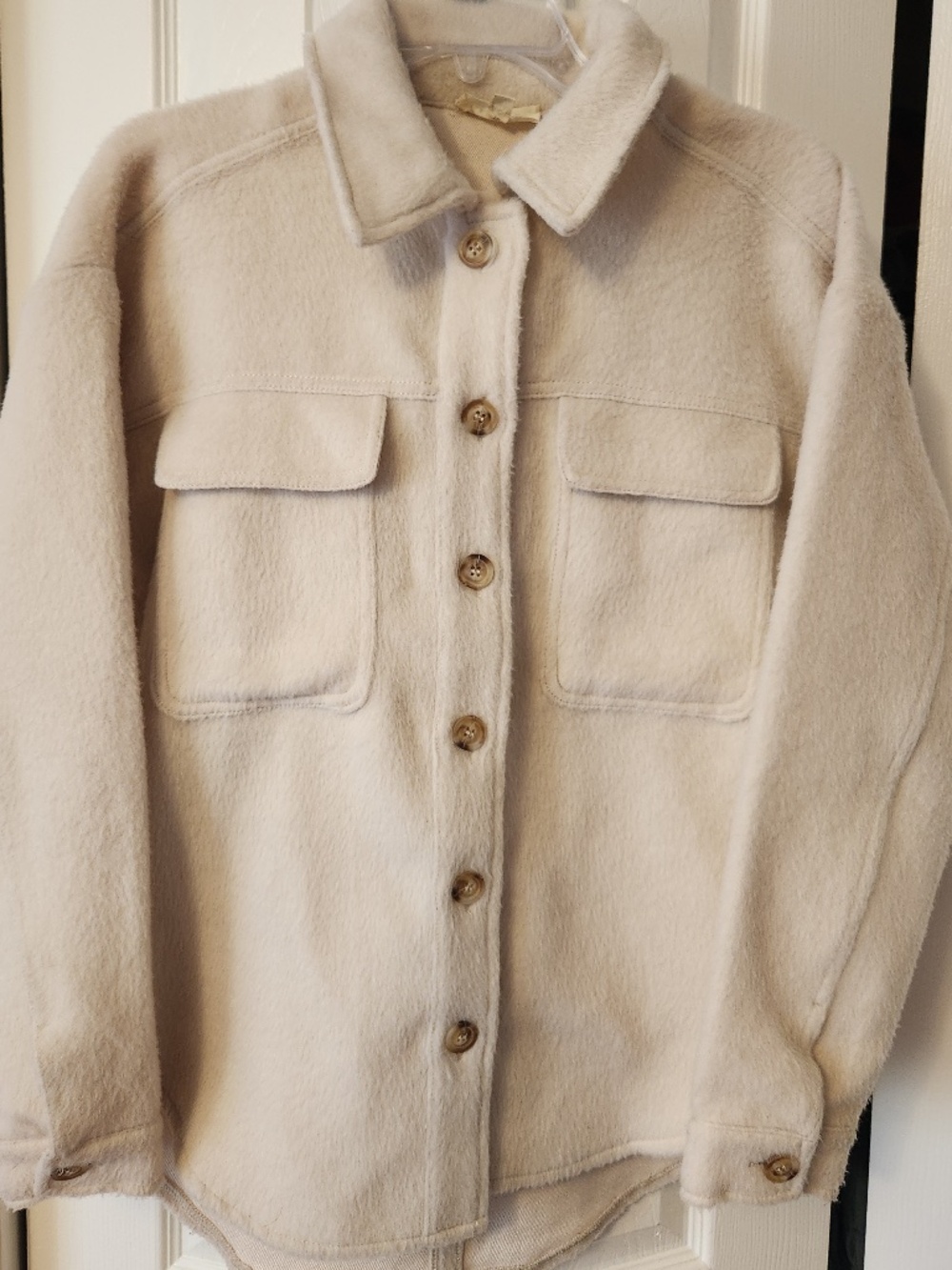 L..A. Hearts Cream Shirt / Shacket Jacket Sz XS / S Button Down Polyester